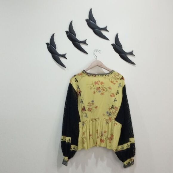 Free People Boogie All Night Embellished Blouse - L - Picture 6 of 15